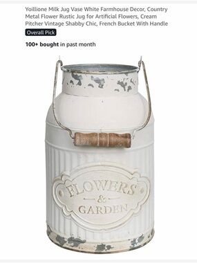 Cream Vintage Milk Jug Vase with Handle - Flowers & Garden